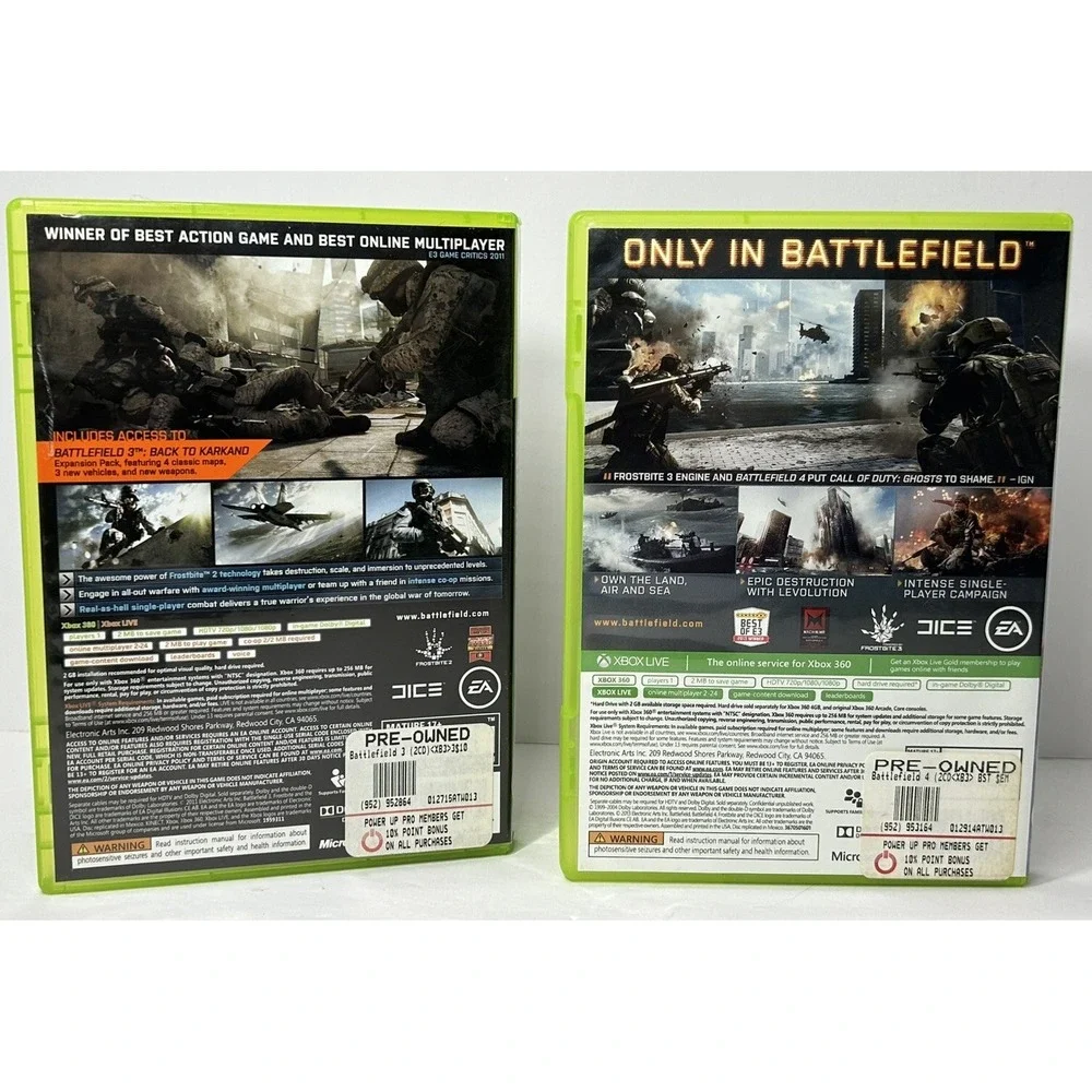 Battlefield 3 Battlefield 4‎ Xbox 360 Game Lot Of 2 Tested & Works Great